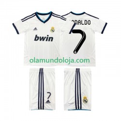 Camisola Real Madrid Cristiano Ronaldo 7 2012 2013 Retro Criança Equipamento Primeiro Manga Curta